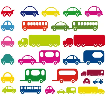Vehicle Set Kids Stickers - TenStickers