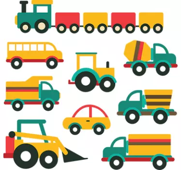 Vehicles cartoon wall sticker - TenStickers
