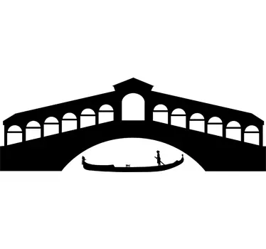 Venice Gondola Silhouette Decal - TenStickers