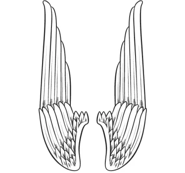Vertical Angel Wings Wall Art Sticker - TenStickers