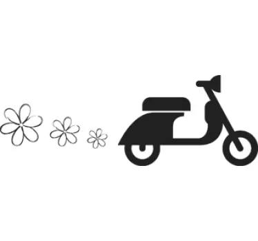 Vespa Scooter Flower Sticker - TenStickers