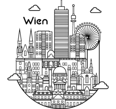 Vienna skyline wall decal - TenStickers