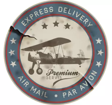 Vintage Airplane Air Mail Decal - TenStickers