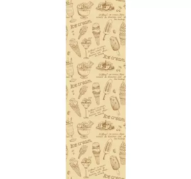 Vintage ice cream fridge wrap decal - TenStickers