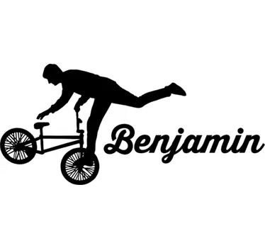 Vinyl banner bmx riding name personalization - TenStickers