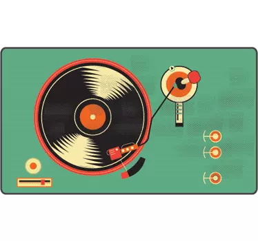 Vinyl Record Player Laptop Sticker - TenStickers