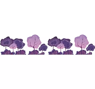 Violet forest adhesive border tree wall decal - TenStickers