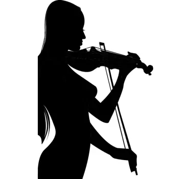 Violin Woman Wall Sticker - TenStickers
