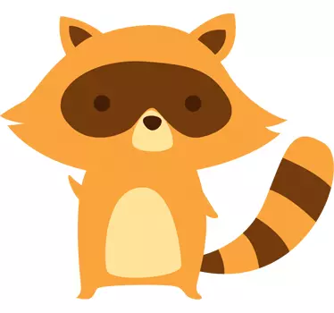 Wall stickers for kid cute raccoon character - TenStickers
