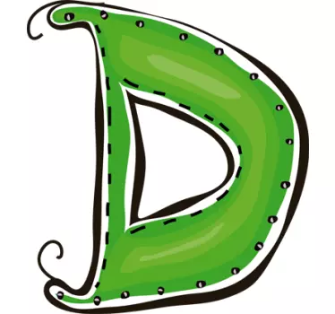 Wall stickers for kid green decorative letter - TenStickers