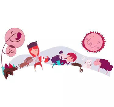 Wall stickers for kid sleepy animal friends - TenStickers