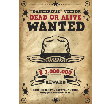 Wanted Customisable Wall Mural Sticker - TenStickers