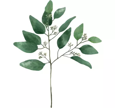 watercolor eucalyptus plant wall decal - TenStickers