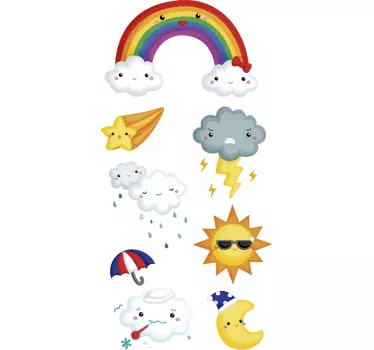 Weather stickers illustration wall art decal - TenStickers