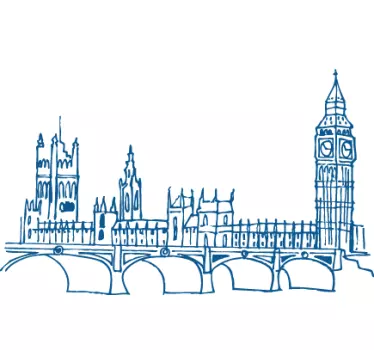 Westminster Skyline Wall Sticker - TenStickers