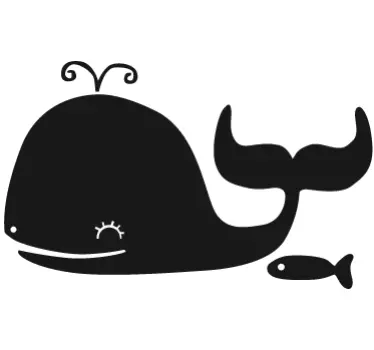 Whale Blackboard Wall Sticker - TenStickers