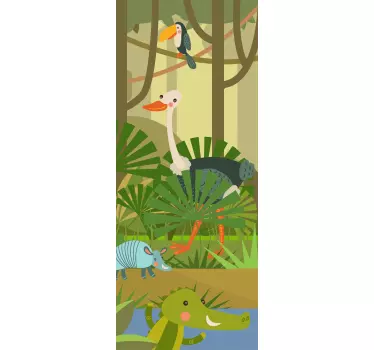 Wild animals  glass door sticker - TenStickers