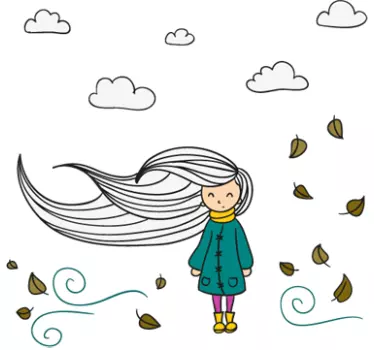 Wind Blows Kids Sticker - TenStickers