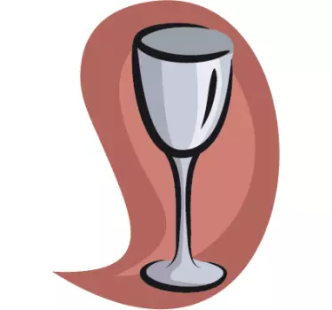 Wine Glass Illustration Wall Sticker - TenStickers