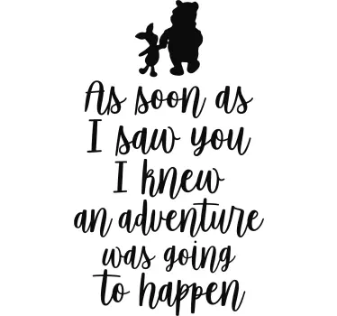 Winnie the Pooh Adventure Quote Wall Sticker - TenStickers