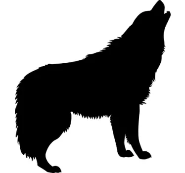 Wolf Silhouette Wall Sticker - TenStickers
