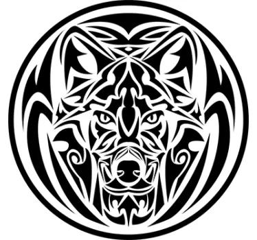 Wolf Tribal Wild Animal Sticker - TenStickers
