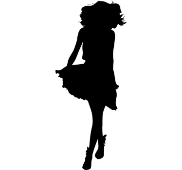 Woman Dress Silhouette Sticker - TenStickers
