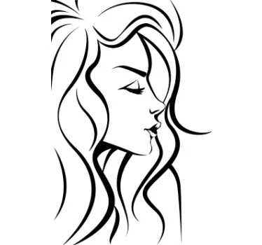 Woman's Face Outline Sticker - TenStickers