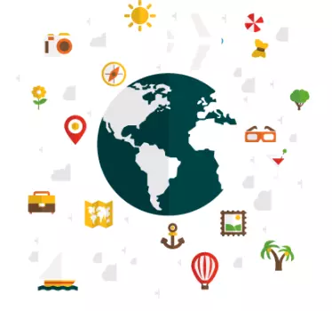 World of Travel Sticker - TenStickers