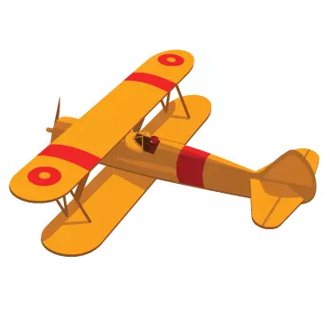 Yellow Aeroplane Sticker - TenStickers