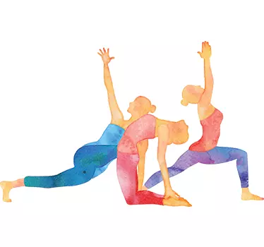Yoga postures wall decor - TenStickers
