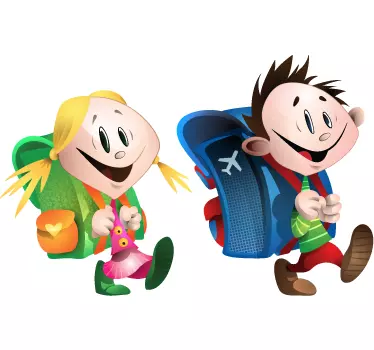 Young Students Wall Sticker - TenStickers