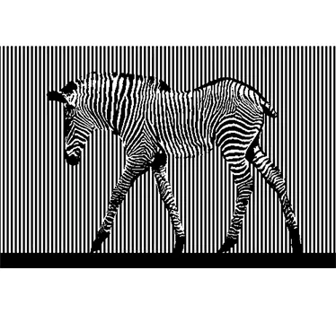 Zebra Pixel Lines Wall Mural - TenStickers