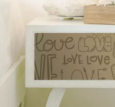 love vintage text furniture decal - TenStickers