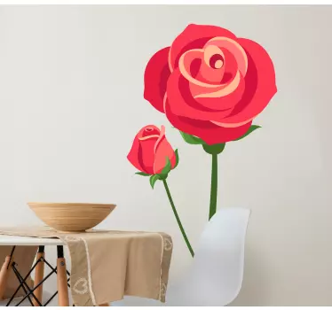 3D roses flower wall decor - TenStickers