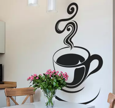 Café Coffee Cup Wall Sticker - TenStickers