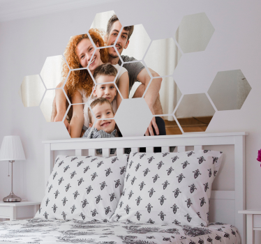 Mosaic hexagonal headboard wall decal - TenStickers