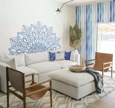Mandala yoga headboard wall sticker - TenStickers