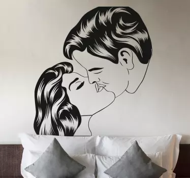 Kissing couple valentine's day wall décor - TenStickers