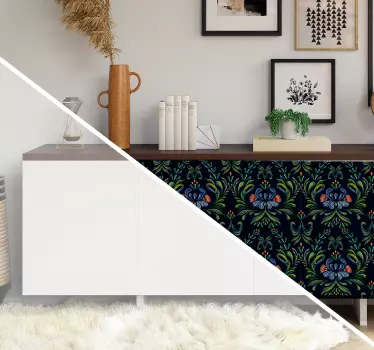 Colorful folk ornament decals for furniture - TenStickers
