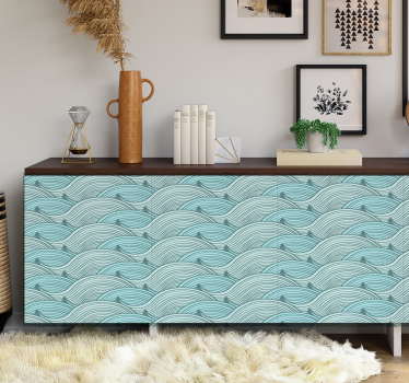 Waves pattern furniture decal - TenStickers