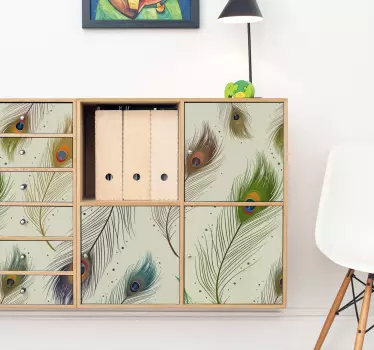 Peacock feathers decals for furniture - TenStickers