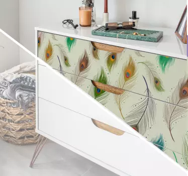 Peacock feathers decals for furniture - TenStickers
