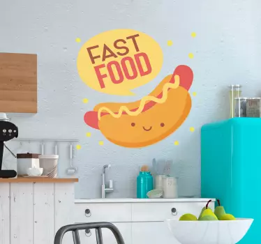 Tasty Fast Food Hot Dog shop window sticker - TenStickers