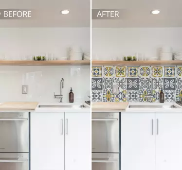Decorative cement tiles tile transfer - TenStickers
