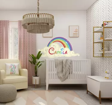 Kids Rainbow Cloud Customisable Sticker - TenStickers