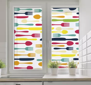 Cutlery Variety Window Sticker - TenStickers