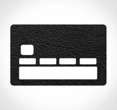Black leather texture credit card sticker - TenStickers