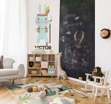 Indian Rabbit Customisable Sticker - TenStickers