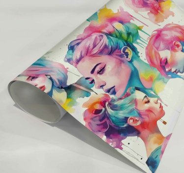 watercolor woman furniture decal  3600 - TenStickers